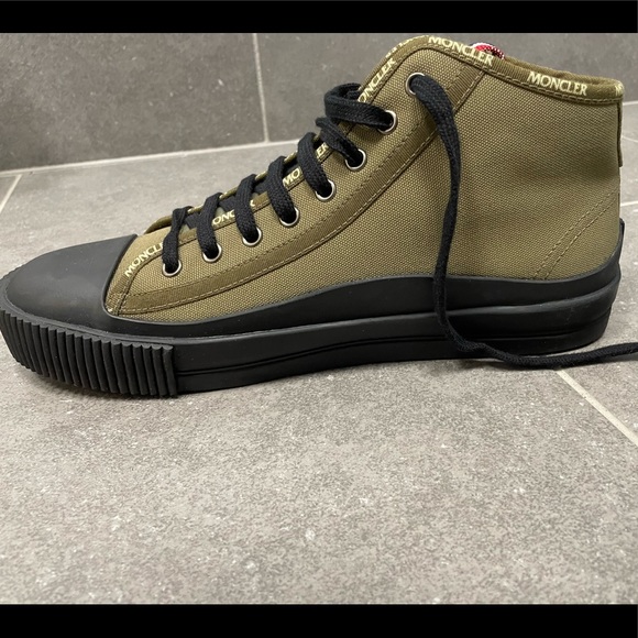Moncler Lissex High Top Canvas Sneaker Army Green - MEN’S - Picture 5 of 15